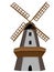 Wooden Windmill isolated with door and windows