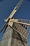 Wooden windmill. Monument. Antique mill powered