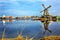 Wooden Windmill River Zaan Zaanse Schans VHolland Netherlands
