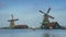 Wooden windmills in Holland 4K