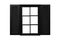 Wooden window frame painted black vintage isolated on a white background