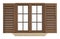 Wooden window on white