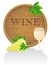 Wooden wine barrel and glass vector illustration E