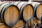 Wooden wine barrels, color wood natural, brown