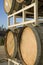 Wooden Wine Barrels On Stand