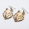 Wooden Wolf Earrings With Strong Facial Expression In Adafruit Style