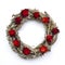 Wooden wreath with red roses