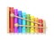 Wooden xylophone with two wood drum sticks 3D