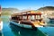 The wooden yacht in harbor on Turkish resort