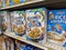 Woodinville, WA USA - circa December 2022: Close up view of Cinnamon Toast Crunch cereal for sale inside a Haggen grocery store