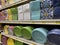 Woodinville, WA USA - circa December 2022: Close up view of disposable dinnerware and napkins for sale inside a grocery store