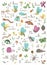 Woodland alphabet for children. Cute flat ABC with forest insects.