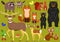 Woodland animals parents and babies elements set