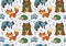 Woodland annimals seamless pattern