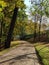 Woodland pathway at Peterhof in Saint Petersburg Russia