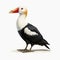 Woodpecker Painting On White Background: Black-browed Albatross In Ambrosius Bosschaert Style