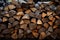 Woodpiles texture, the foundation for a cozy fireplace ambiance