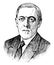 Woodrow Wilson, vintage illustration