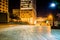 Woodruff Park and buildings at night in downtown Atlanta, Georgia.