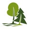 Woods or forest, ecology and environment protection, isolated icon