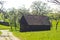 Woodshed with slate roof