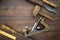 Woodwork tools on table