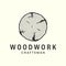 woodwork vintage logo vector template illustration design. furniture or carpentry logo concept