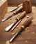 Woodworking Tools on Wooden Work Bench in Bavaria  Germany