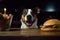 Woof & Chow: A Dog\\\'s Culinary Adventure with a Hamburger AI Generated Illustration