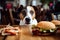 Woof & Chow: A Dog\\\'s Culinary Adventure with a Hamburger AI Generated Illustration