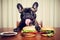 Woof & Chow: A Dog\\\'s Culinary Adventure with a Hamburger AI Generated Illustration