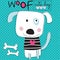 Woof cute dog vector illustration