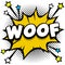 woof Pop art comic speech bubbles book sound effects