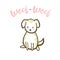 Woof-woof. Cute little dog. Vector illustration.