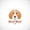 Woof-Woof Vector Sign Emblem or Logo Template. Cute Beagle Dog Face in Flat Style Concept. Good for Pets Care Programs