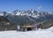 Wool clothing trade high in the mountains in the snow in summer