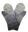 Wool gray knitted mittens on a white