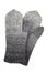 Wool gray knitted mittens on a white