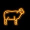 wool sheep neon glow icon illustration