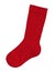 Wool sock isolated - red