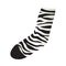 Wool sock with white tiger lines print for woman or man