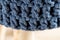 Wool thread weave texture. Knitted interior element close up detail. Interior design element in minimal nordic style