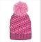 WOOLEN BOBBLE KNIT CAP WITH POM POM