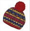 WOOLEN BOBBLE KNIT CAP WITH POM POM