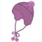 WOOLEN BOBBLE KNIT CAP WITH POM POM