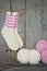 Woolen socks in vintage setting