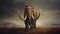 A Woolly Mammoth, an enormous mammal, extinct animal. elephant mammoth. Generative Ai