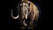 A Woolly Mammoth, an enormous mammal, extinct animal. elephant mammoth. Generative Ai