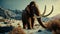 Woolly Mammoth, an enormous mammal, extinct animal. Generative AI