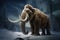 woolly mammoth in the snow image generative AI